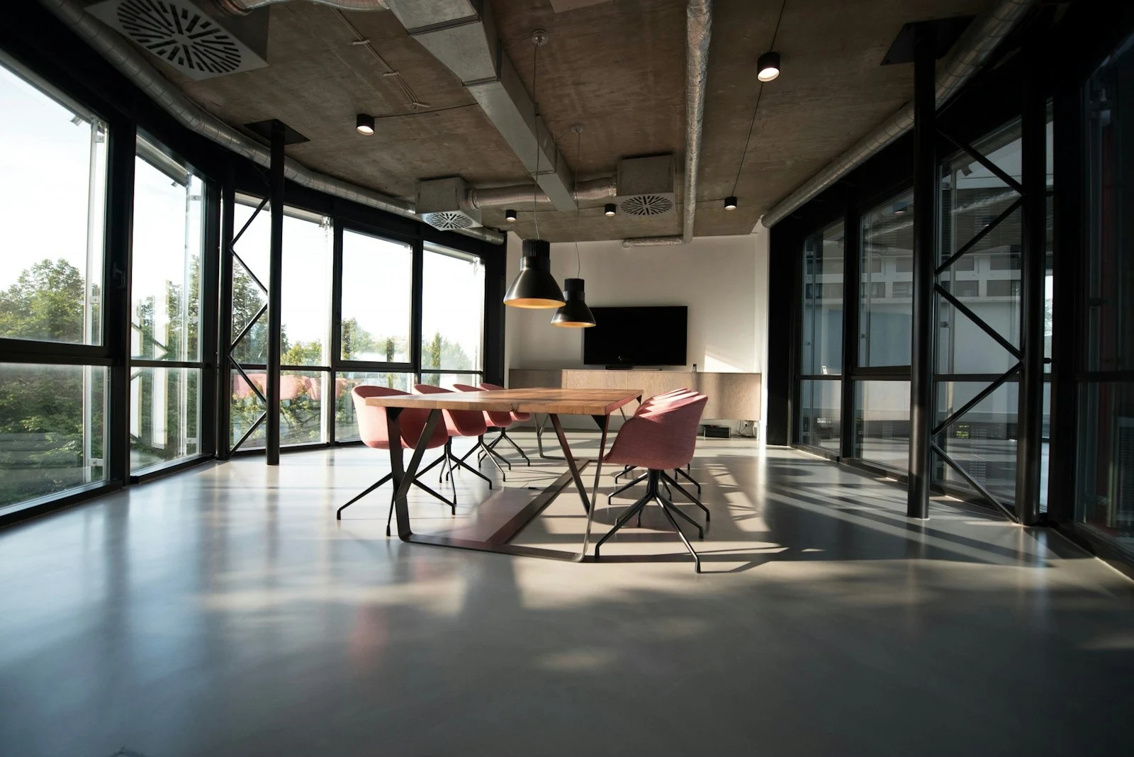 Illustrative photograph of a bright modern office interior